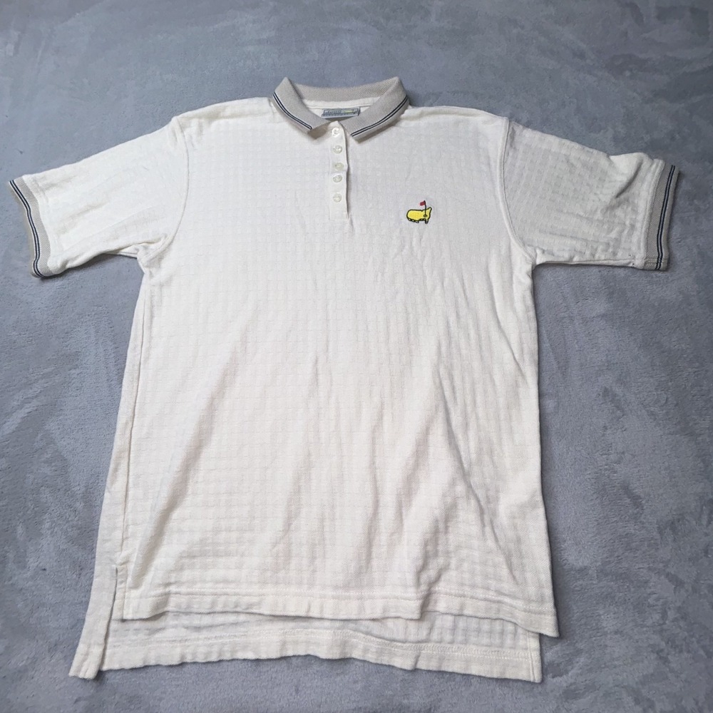 Vintage Masters Augusta National Golf Shop Polo Shirt Mens  Tan  Slazenger S